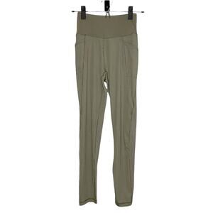 X By Gottex Womens Size XS Green Ribbed Side Pocket Leggings
